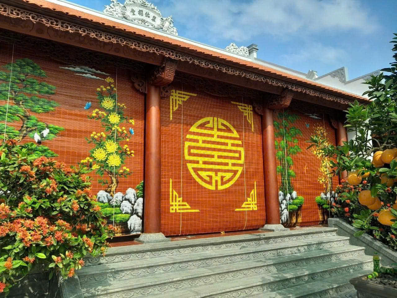 Mành tre nắng mưa có họa tiết - Ảnh 2