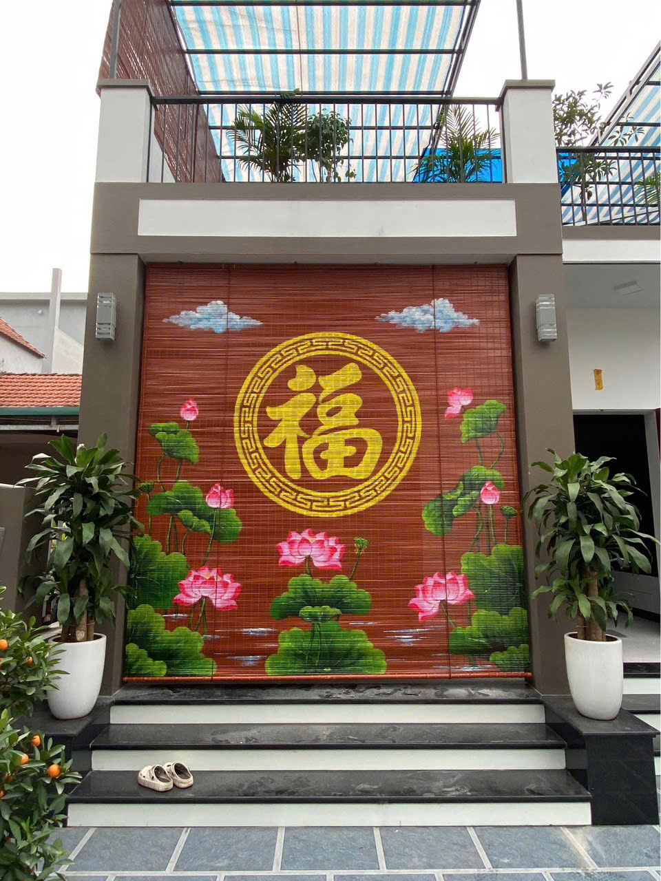 Mành tre nắng mưa có họa tiết - Ảnh 3