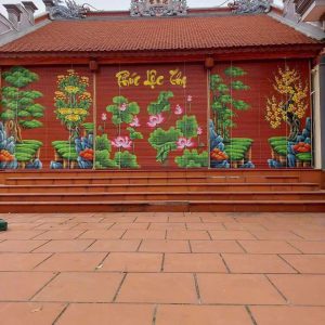 Alternative view of Mành tre nắng mưa có họa tiết 02
