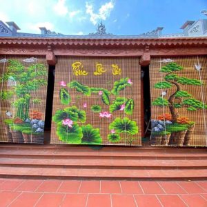 Alternative view of Mành tre nắng mưa có họa tiết 04