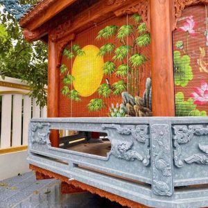 Alternative view of Mành tre nắng mưa có họa tiết 05